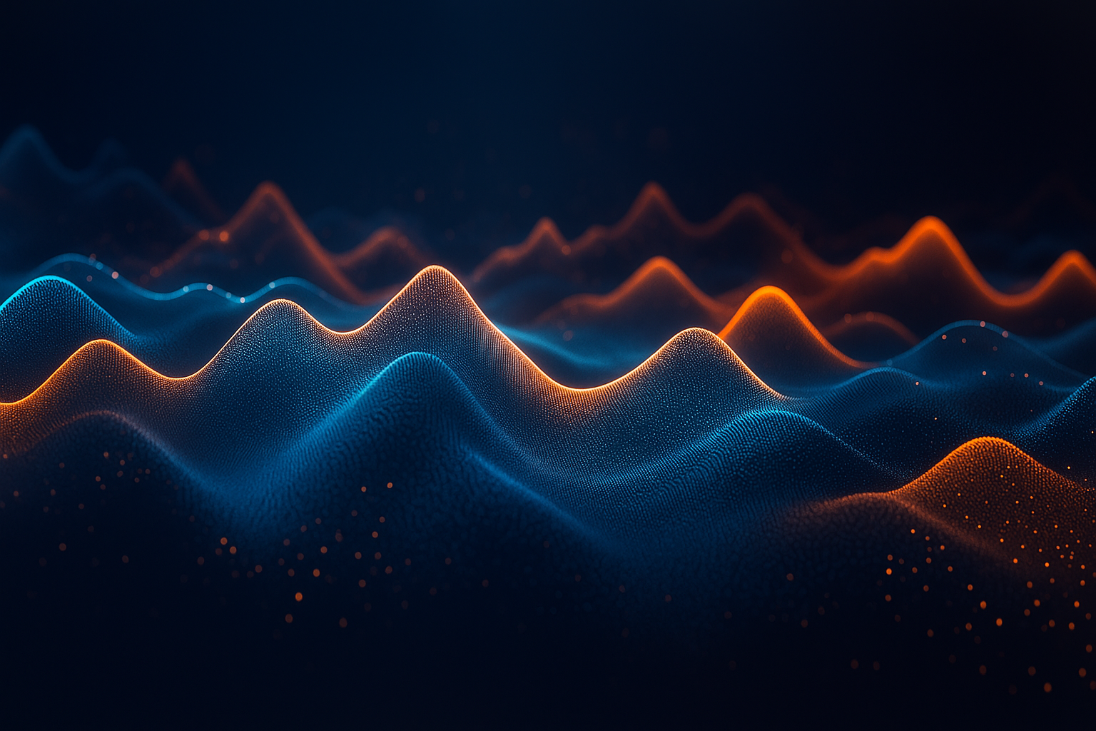 Flowing orange waves representing the Blitz offering